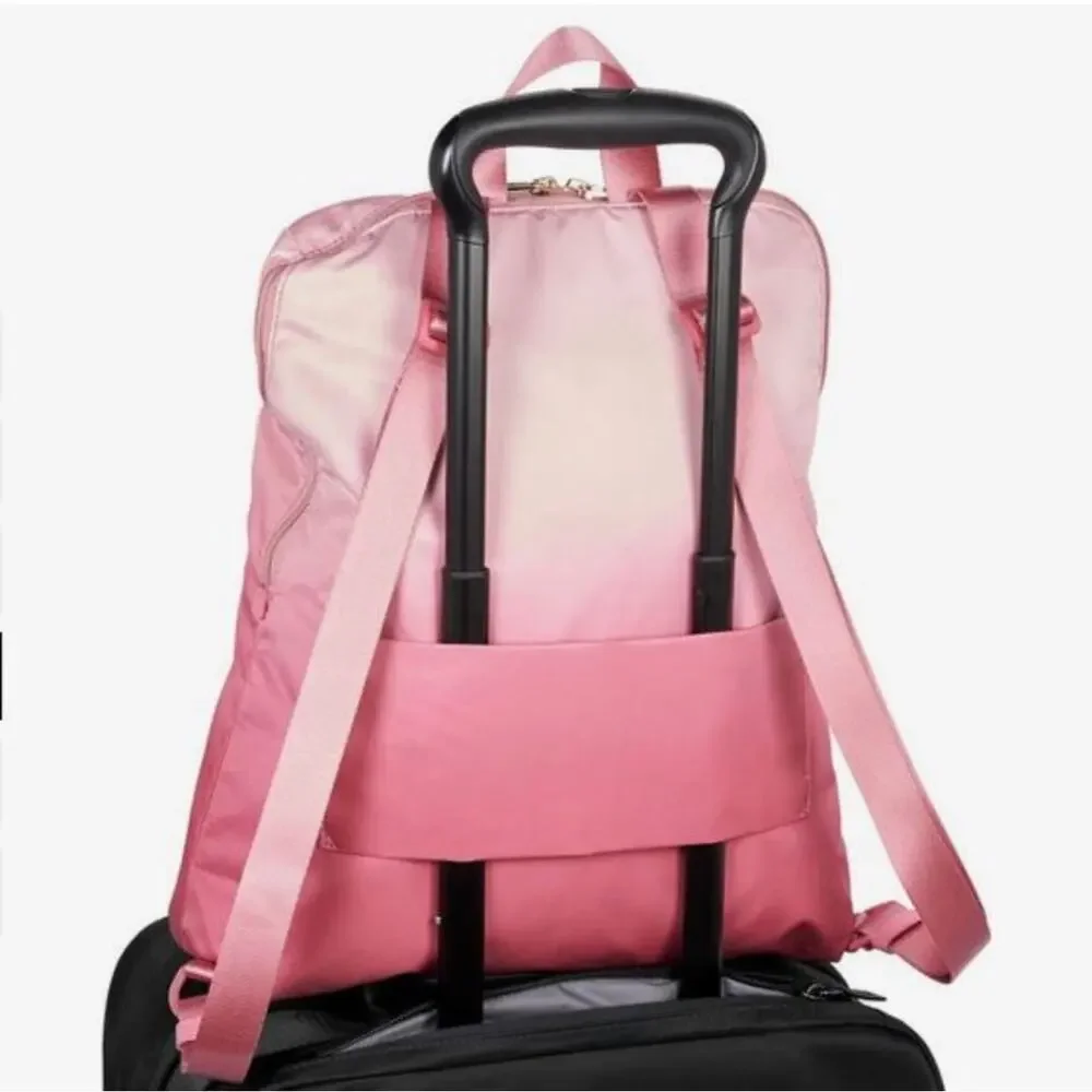 TUMI Voyageur Just in Case Travel Backpack Nylon Ombré Pink Lightweight